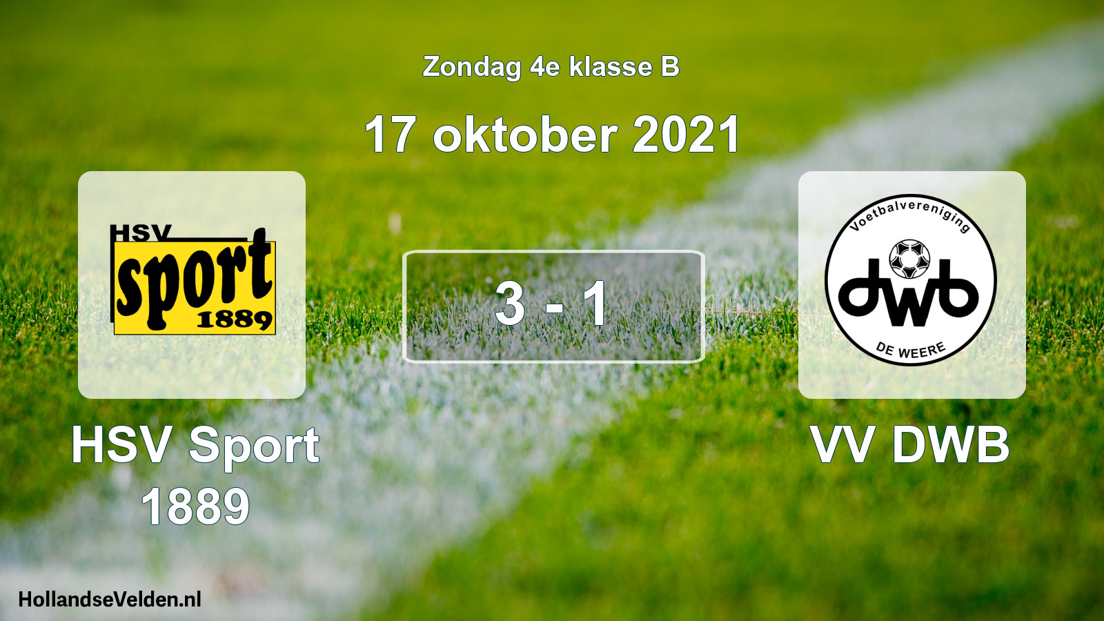 Total number of matches played: HSV Sport 1889 - VV DWB 3 - 1 (17 October 2021)