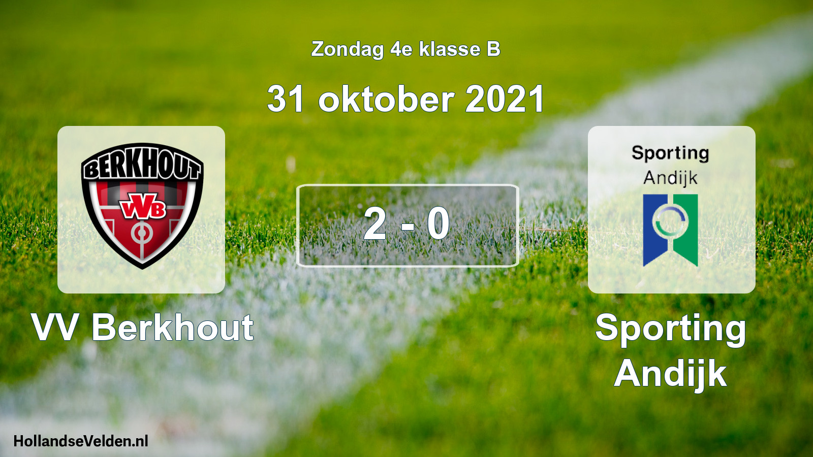 Total number of matches played: VV Berkhout - Sporting Andijk 2 - 0 (31 October 2021)