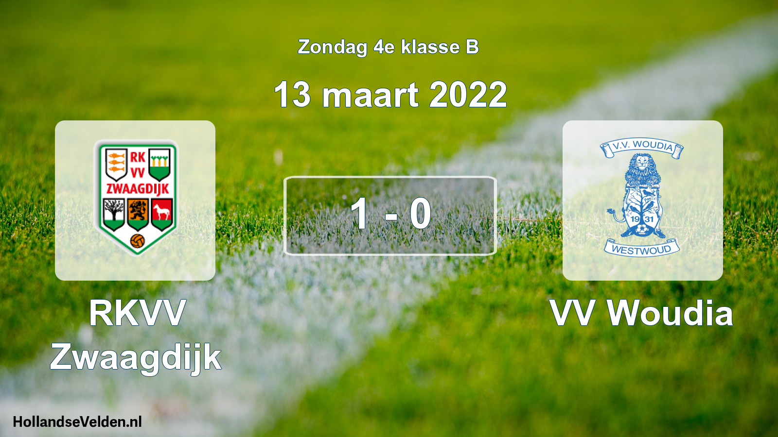 Total number of matches played: RKVV Zwaagdijk - VV Woudia 1 - 0 (13 March 2022)