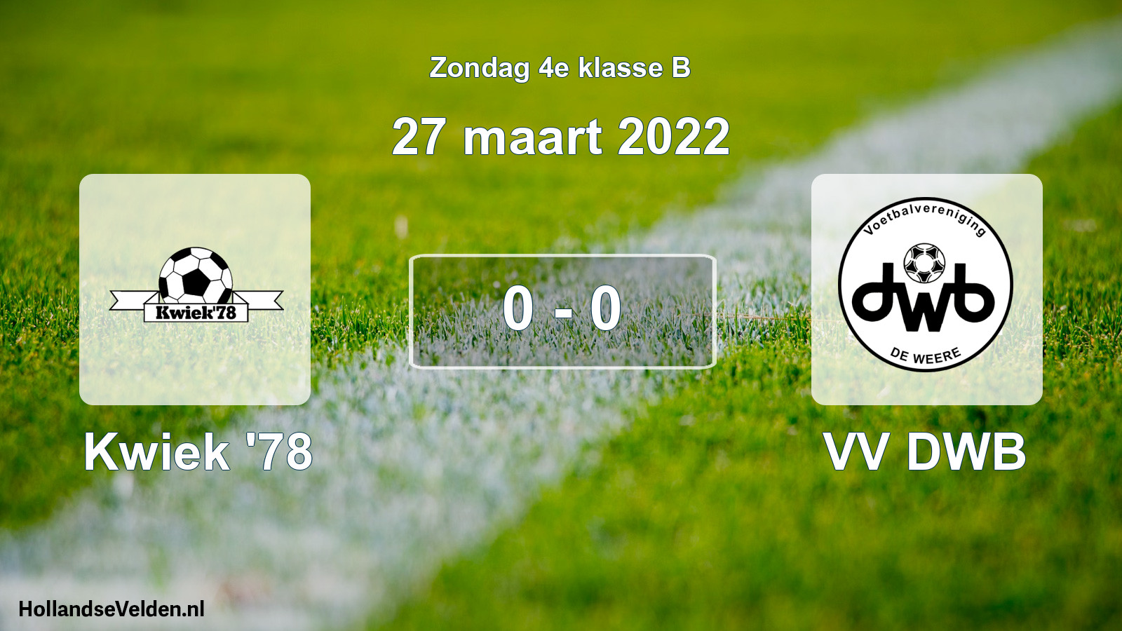 Total number of matches played: Kwiek '78 - VV DWB 0 - 0 (27 March 2022)