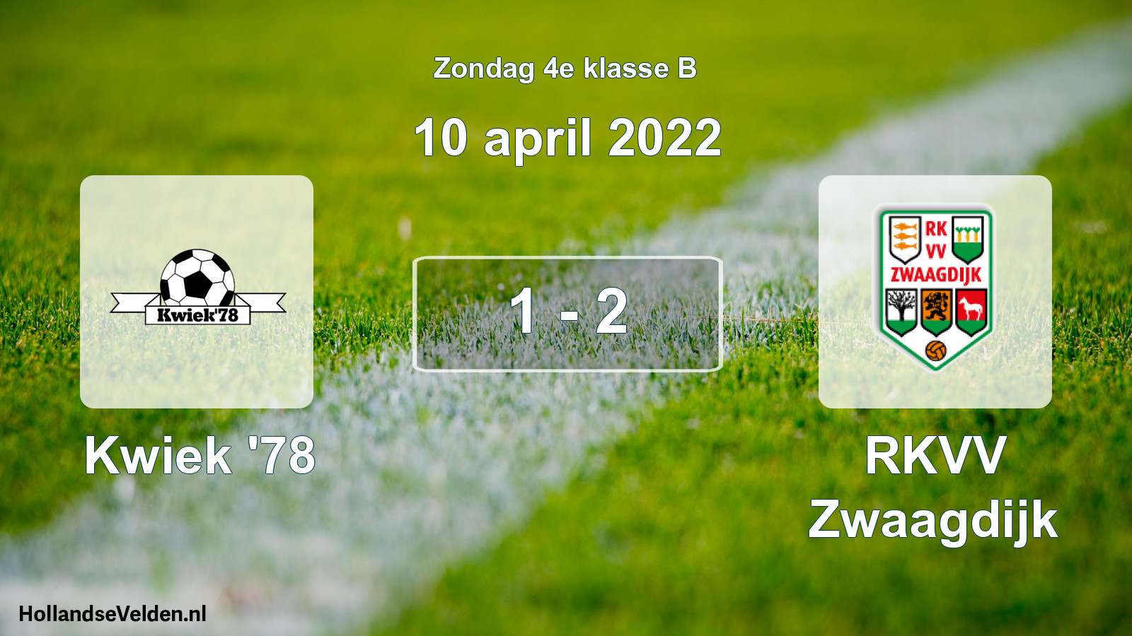 Total number of matches played: Kwiek '78 - RKVV Zwaagdijk 1 - 2 (10 April 2022)