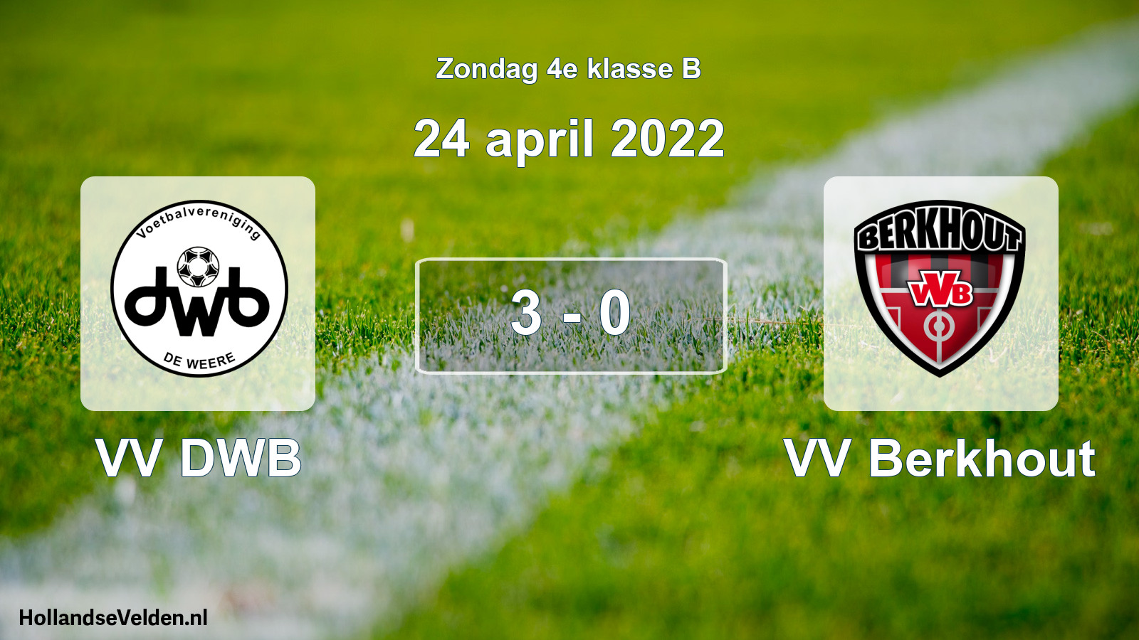 Total number of matches played: VV DWB - VV Berkhout 3 - 0 (24 April 2022)