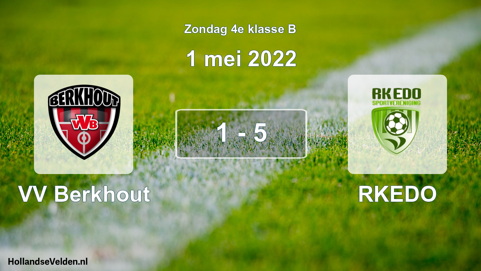 Total number of matches played: VV Berkhout - RKEDO 1 - 5 (1 May 2022)