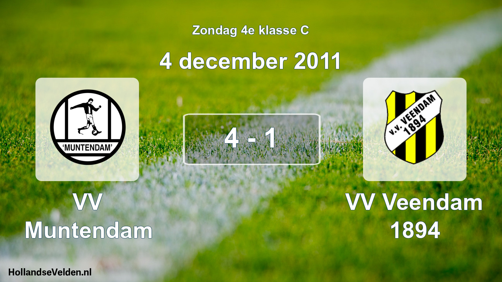 Total number of matches played: VV Muntendam - VV Veendam 1894 4 - 1 (4 December 2011)