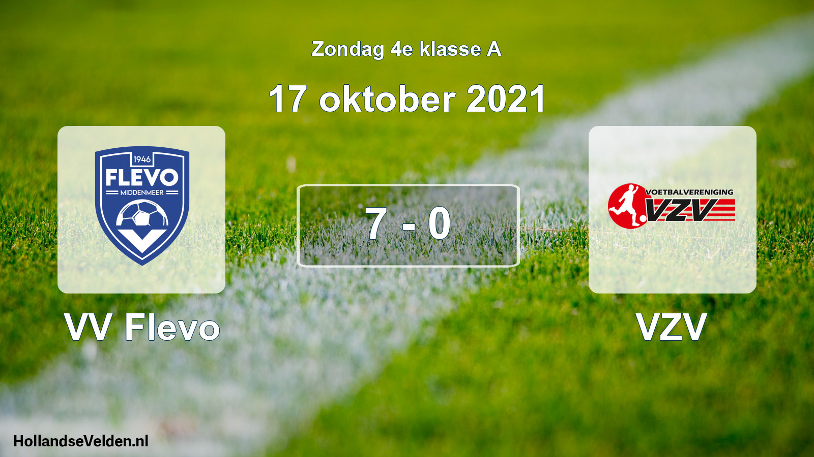 Total number of matches played: VV Flevo - VZV 7 - 0 (17 October 2021)