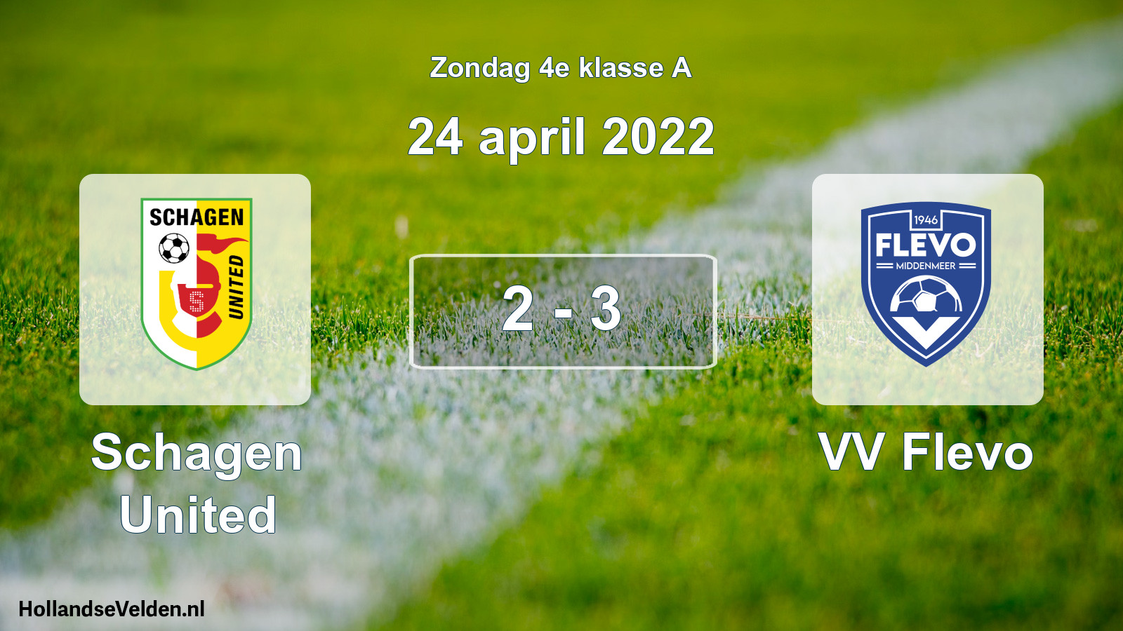 Total number of matches played: Schagen United - VV Flevo 2 - 3 (24 April 2022)