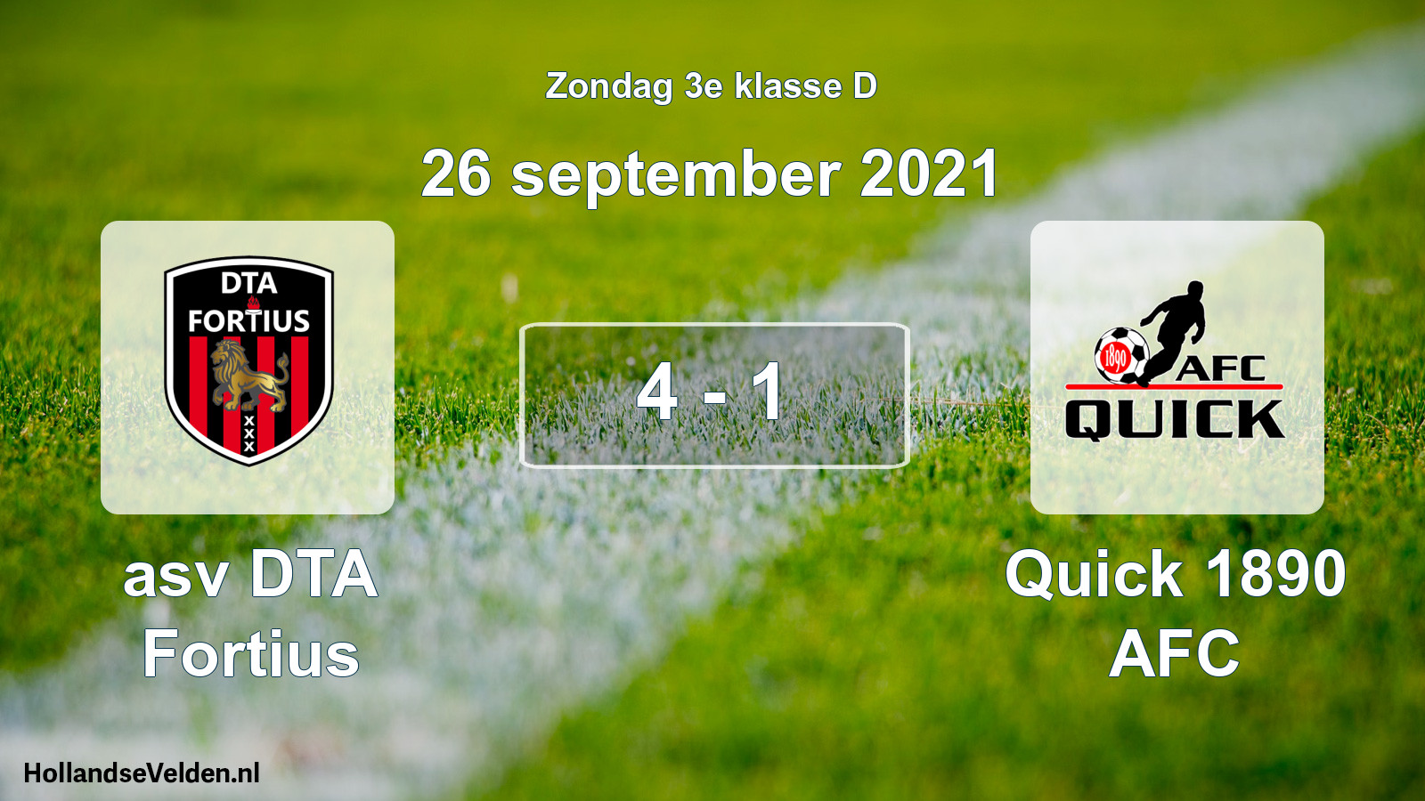 Total number of matches played: asv DTA Fortius - Quick 1890 AFC 4 - 1 (26 September 2021)
