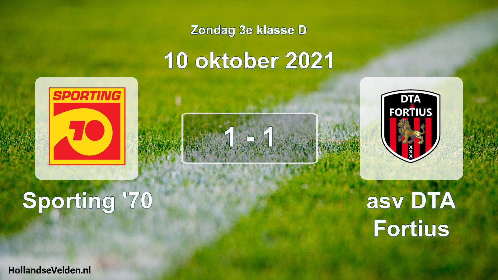 Total number of matches played: Sporting '70 - asv DTA Fortius 1 - 1 (10 October 2021)
