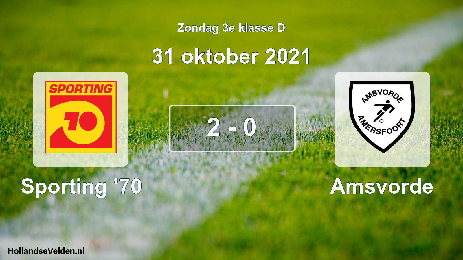 Total number of matches played: Sporting '70 - Amsvorde 2 - 0 (31 October 2021)