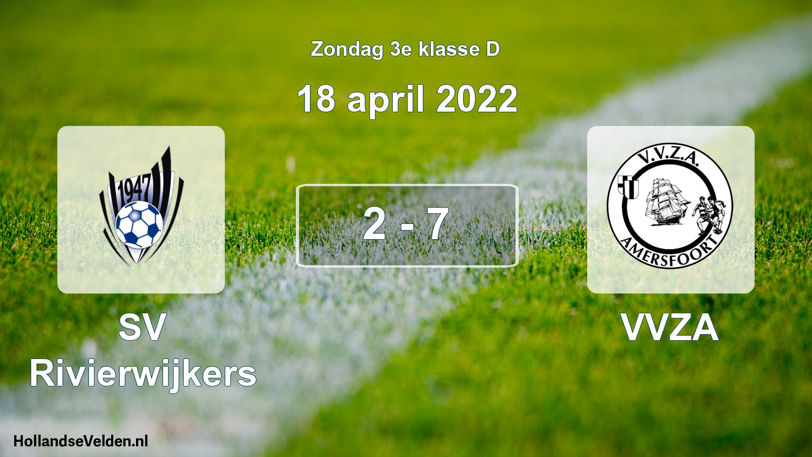 Total number of matches played: SV Rivierwijkers - VVZA 2 - 7 (18 April 2022)