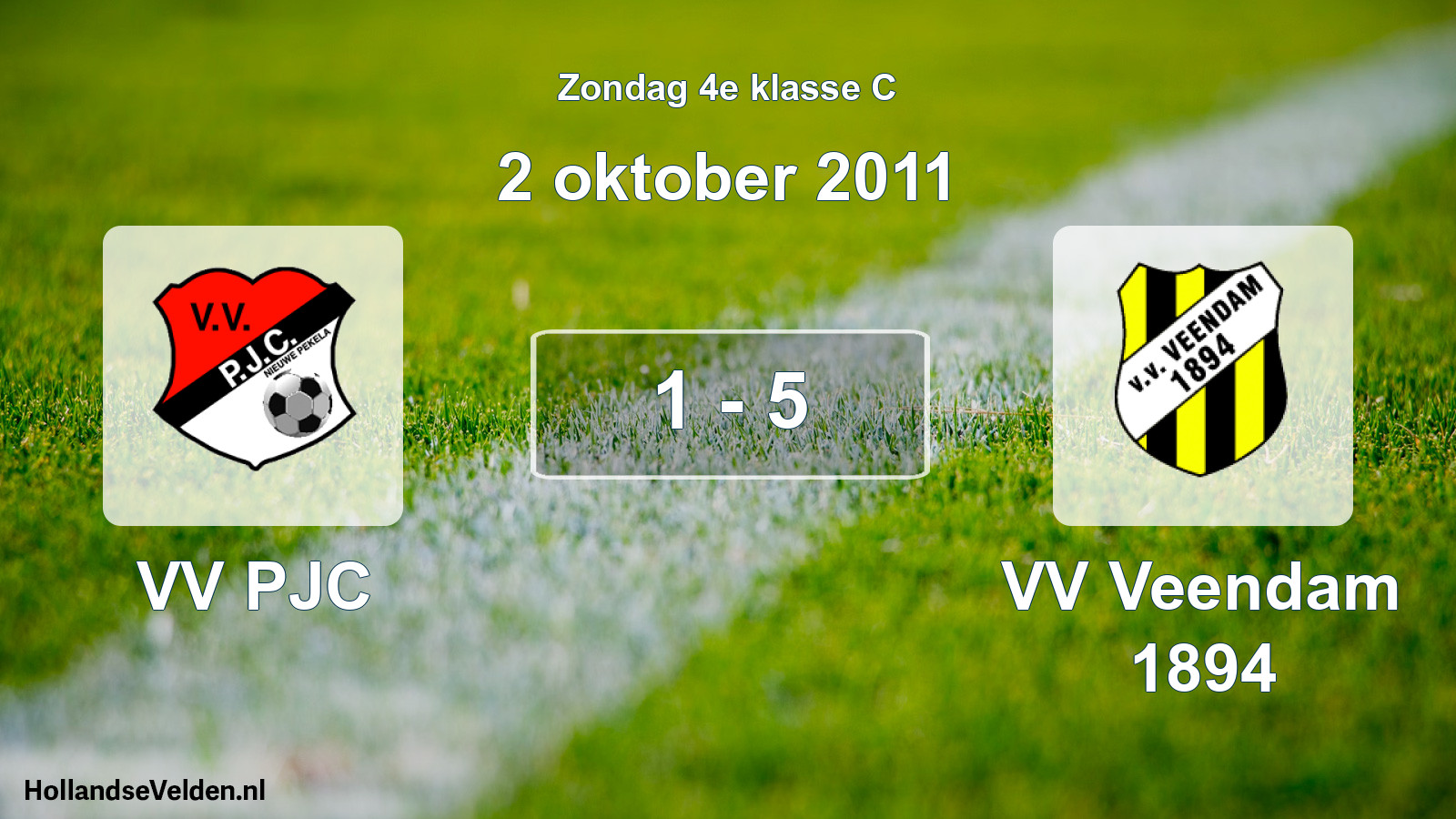 Total number of matches played: VV PJC - VV Veendam 1894 1 - 5 (2 October 2011)