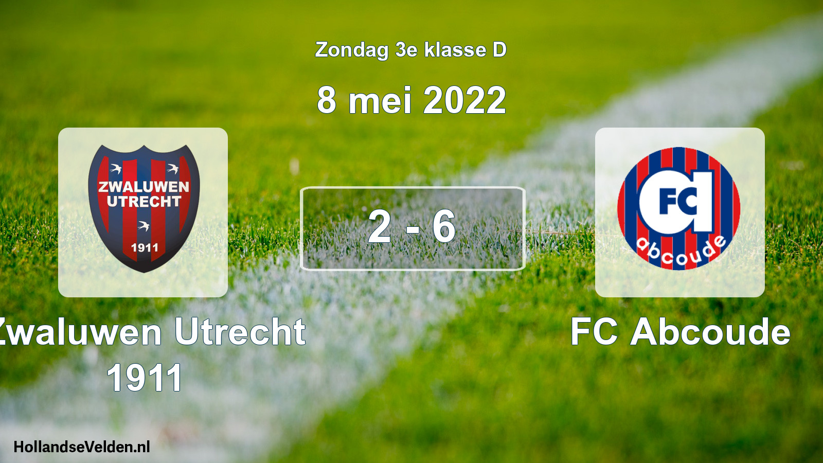 Total number of matches played: Zwaluwen Utrecht 1911 - FC Abcoude 2 - 6 (8 May 2022)