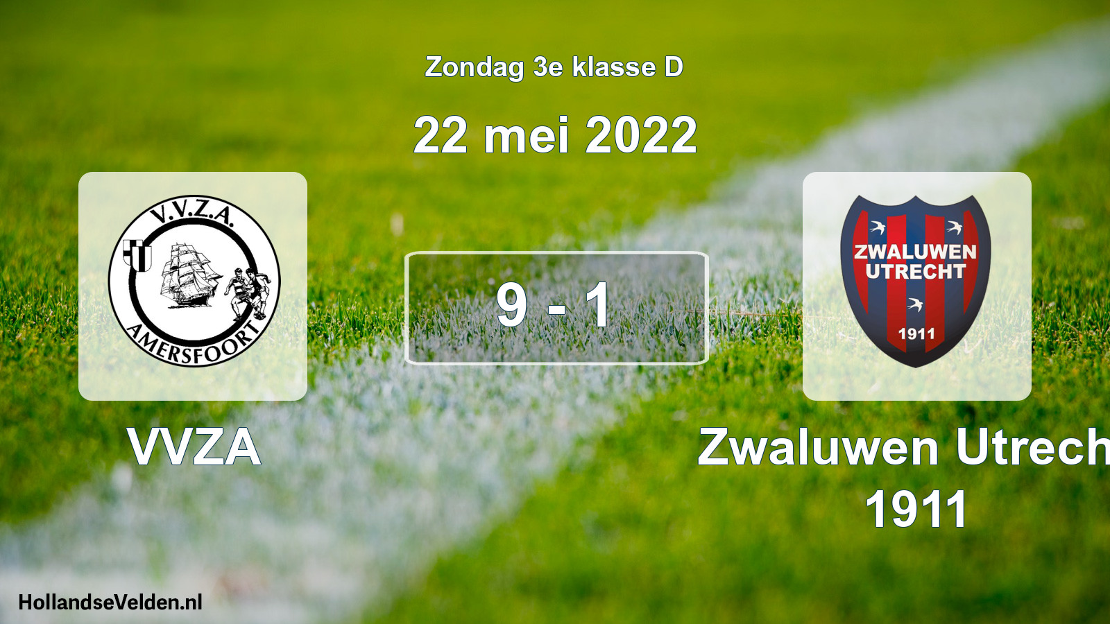 Total number of matches played: VVZA - Zwaluwen Utrecht 1911 9 - 1 (22 May 2022)