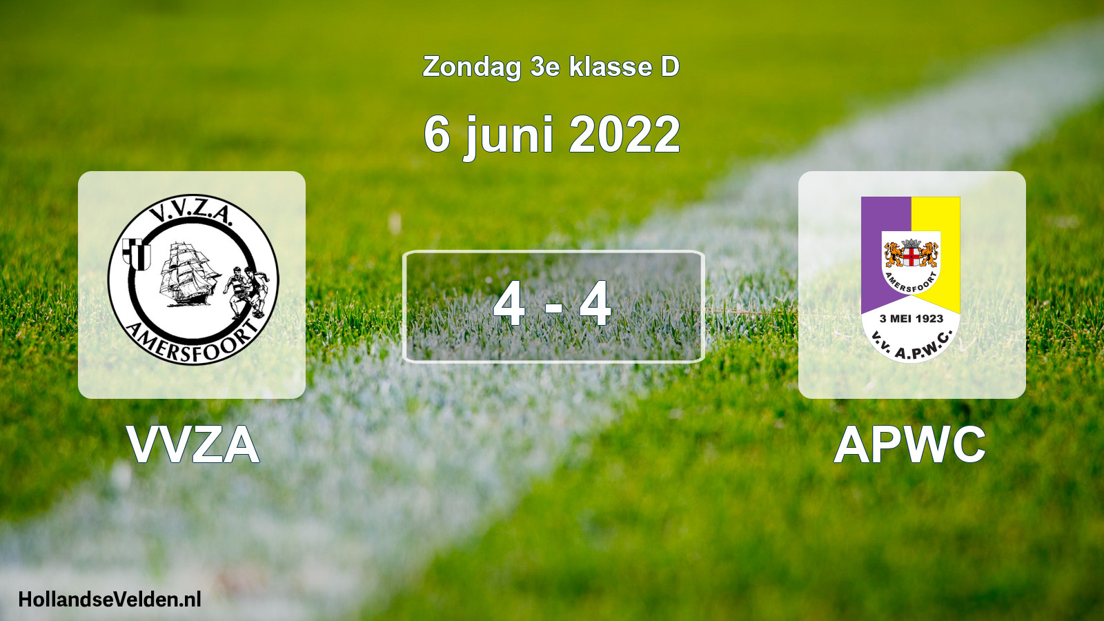 Total number of matches played: VVZA - APWC 4 - 4 (6 June 2022)