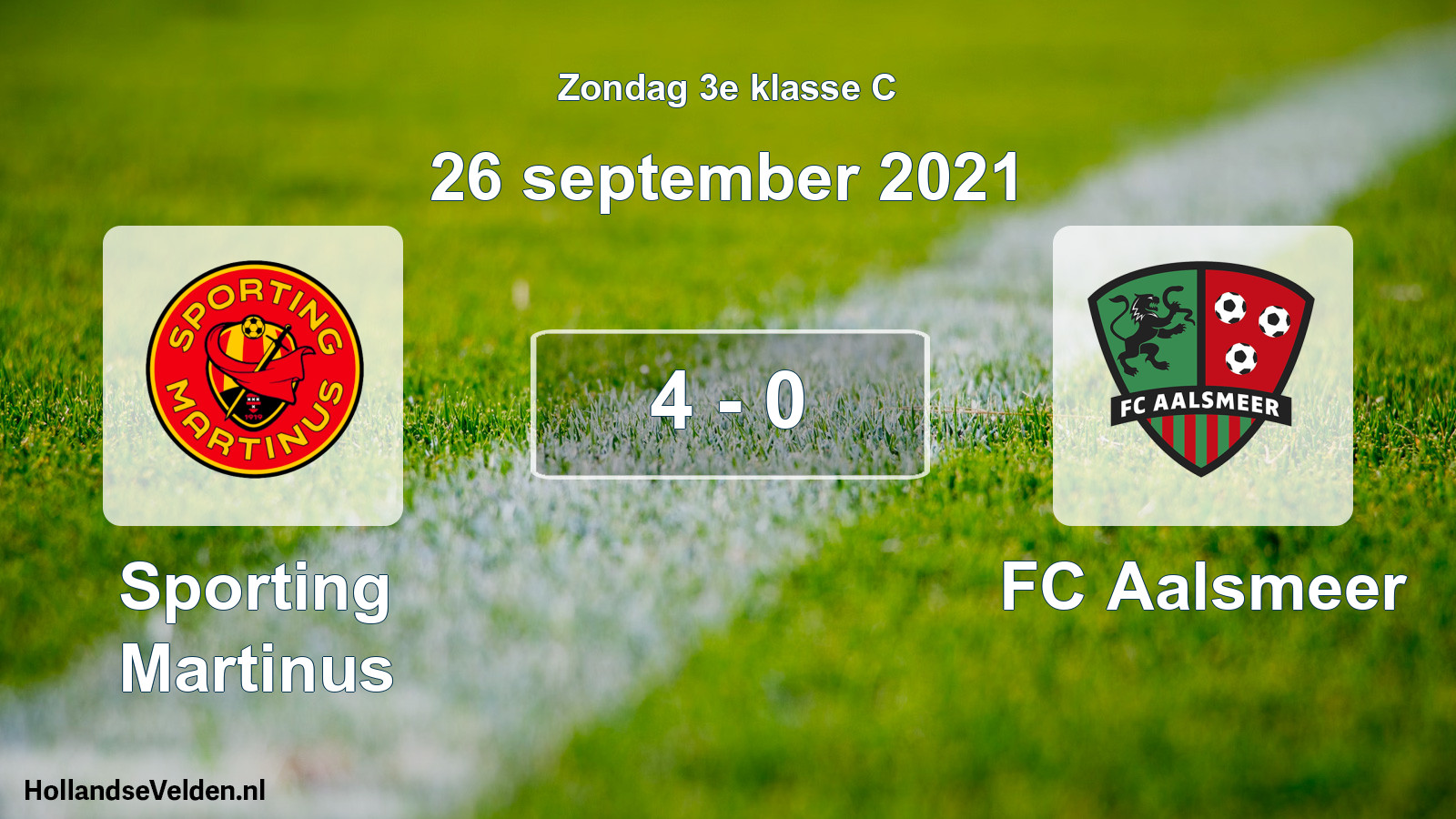 Total number of matches played: Sporting Martinus - FC Aalsmeer 4 - 0 (26 September 2021)