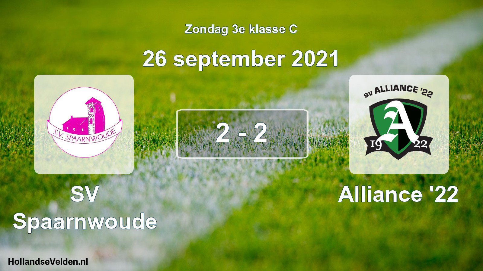 Total number of matches played: SV Spaarnwoude - Alliance '22 2 - 2 (26 September 2021)