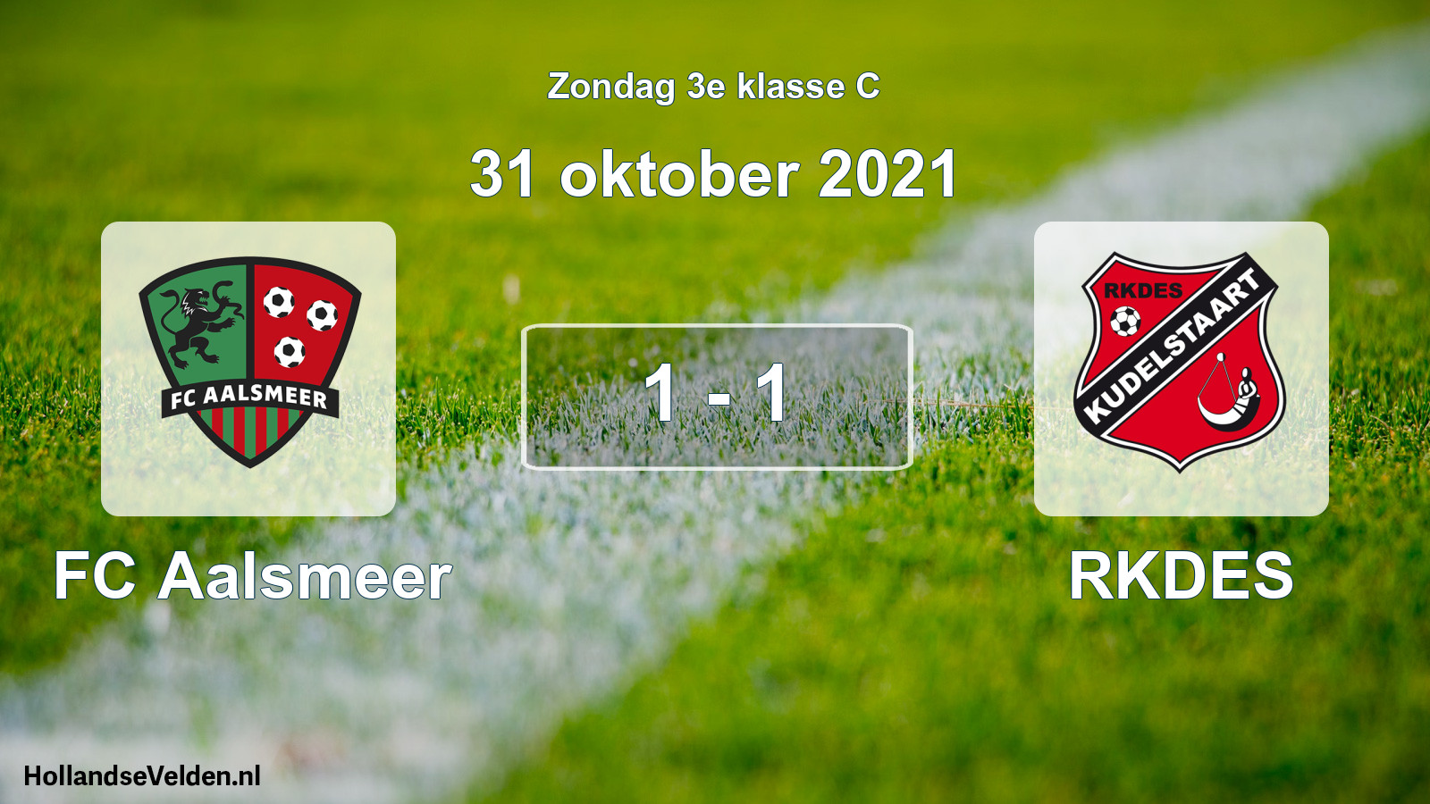 Total number of matches played: FC Aalsmeer - RKDES 1 - 1 (31 October 2021)