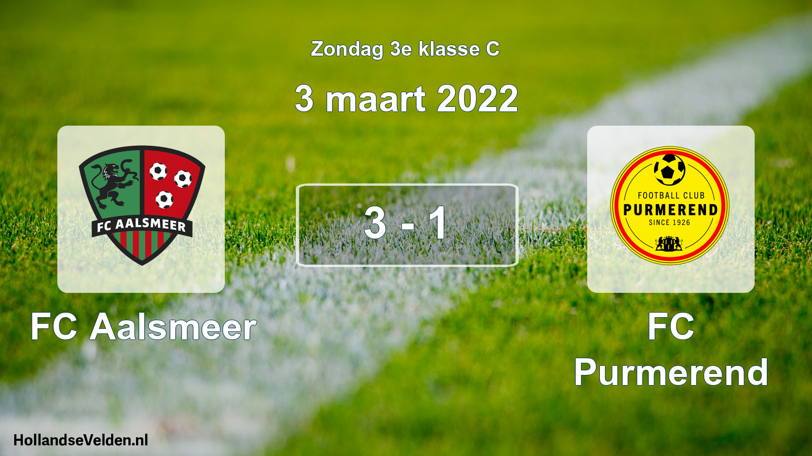 Total number of matches played: FC Aalsmeer - FC Purmerend 3 - 1 (3 March 2022)