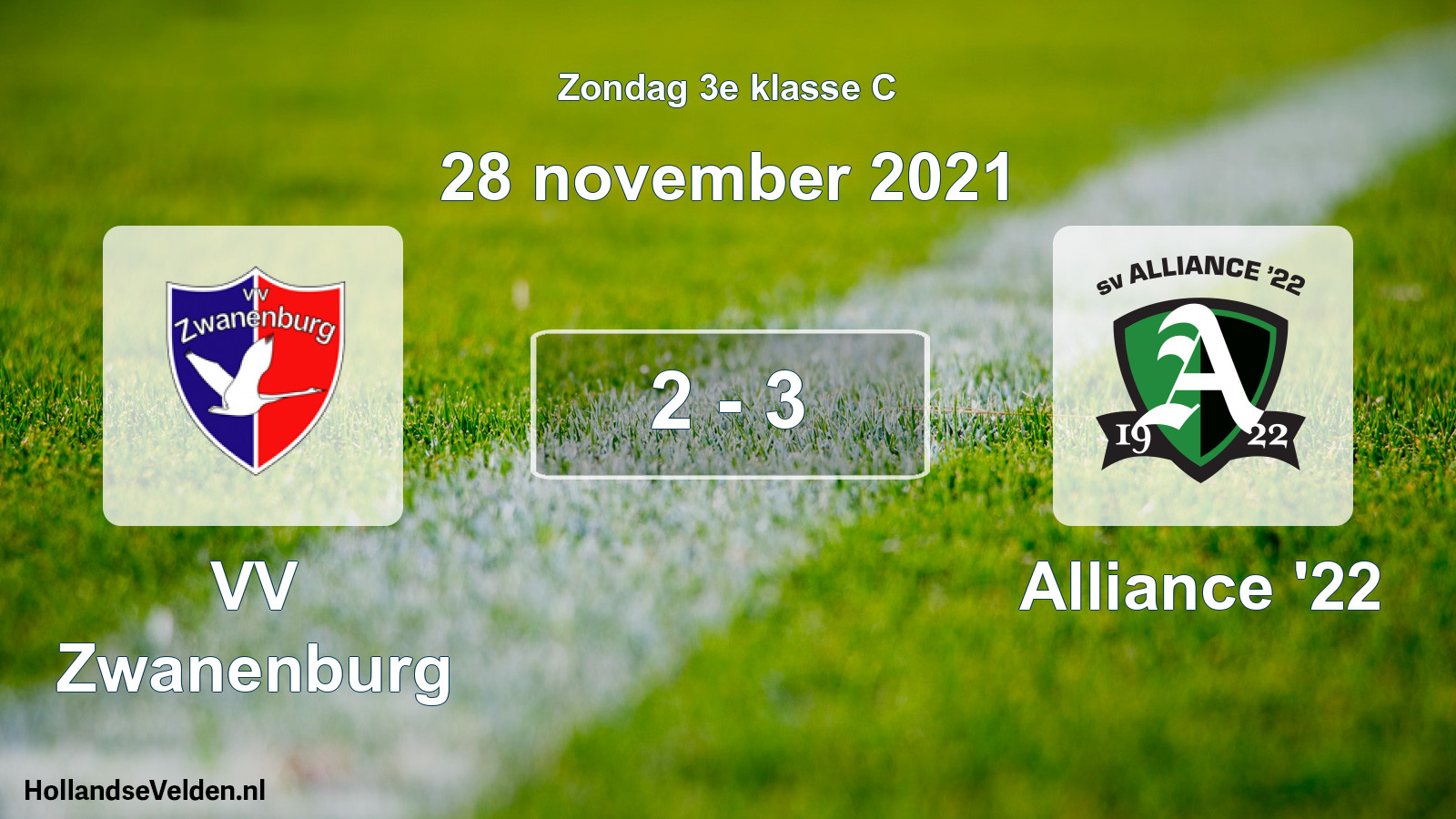 Total number of matches played: VV Zwanenburg - Alliance '22 2 - 3 (28 November 2021)