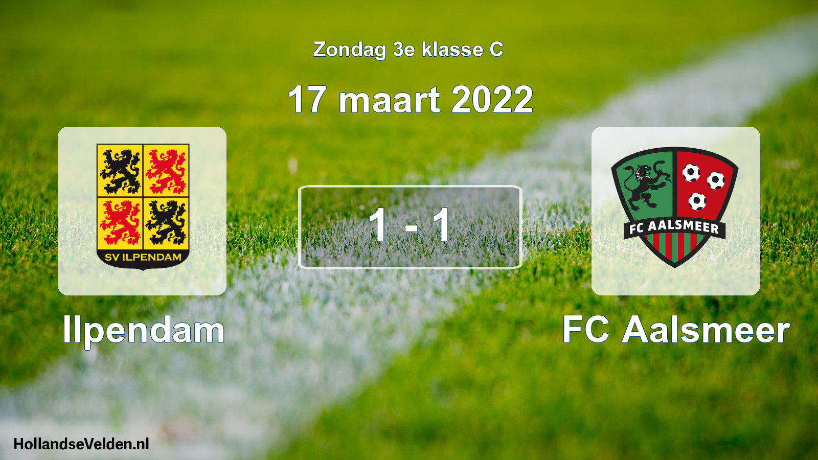 Total number of matches played: Ilpendam - FC Aalsmeer 1 - 1 (17 March 2022)