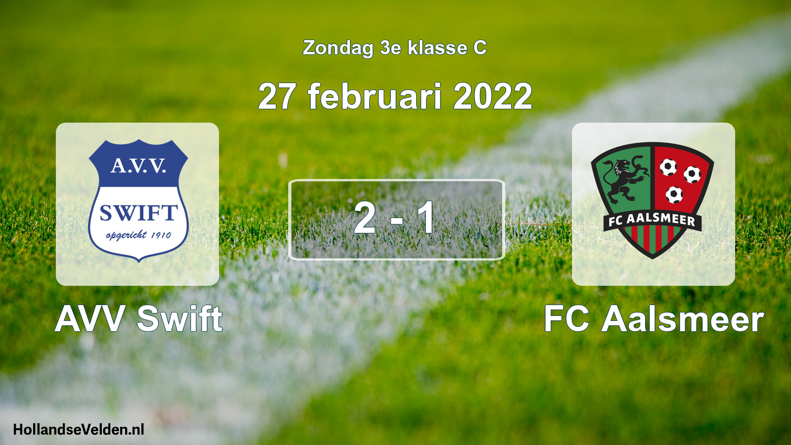 Total number of matches played: AVV Swift - FC Aalsmeer 2 - 1 (27 February 2022)