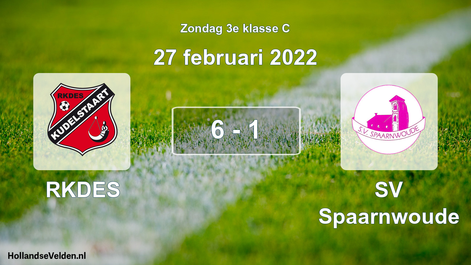 Total number of matches played: RKDES - SV Spaarnwoude 6 - 1 (27 February 2022)