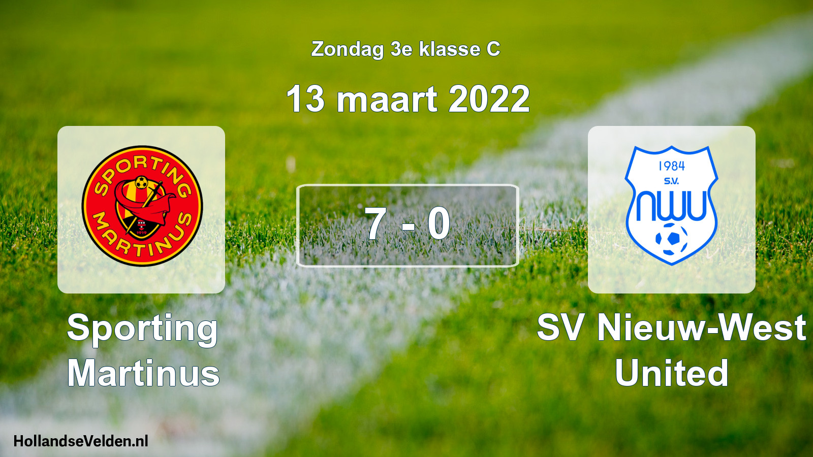 Total number of matches played: Sporting Martinus - SV Nieuw-West United 7 - 0 (13 March 2022)