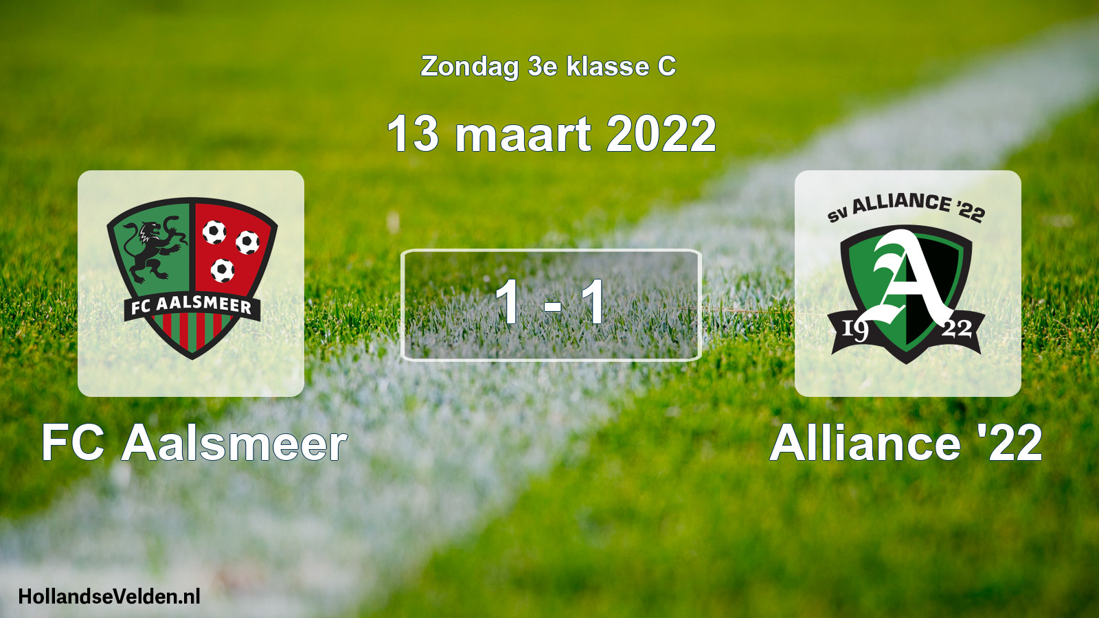 Total number of matches played: FC Aalsmeer - Alliance '22 1 - 1 (13 March 2022)