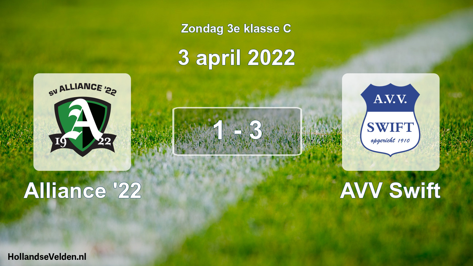 Total number of matches played: Alliance '22 - AVV Swift 1 - 3 (3 April 2022)
