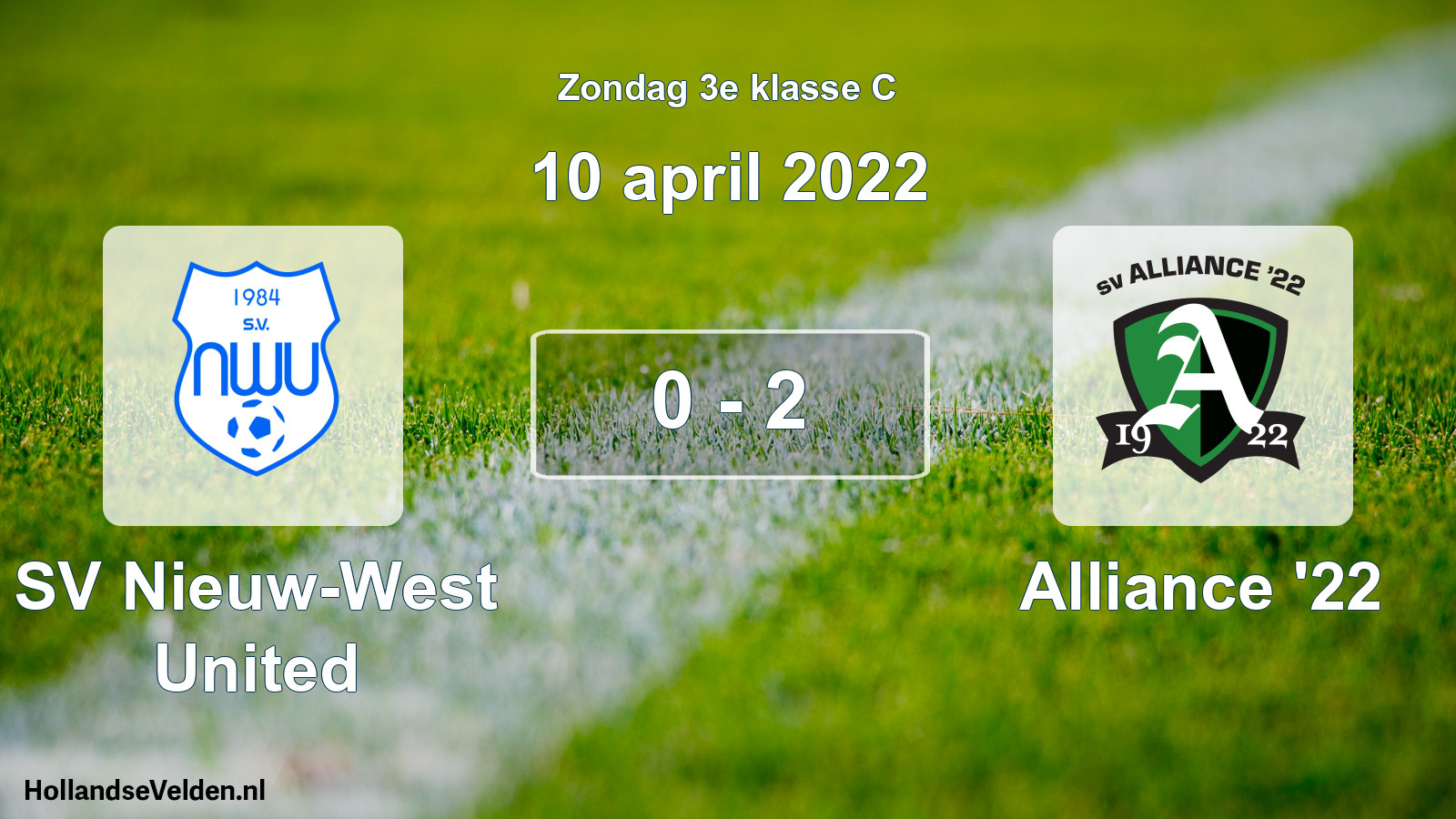 Total number of matches played: SV Nieuw-West United - Alliance '22 0 - 2 (10 April 2022)