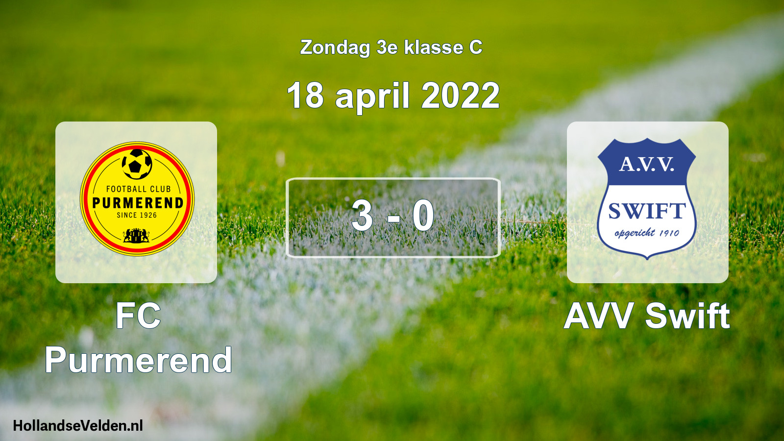 Total number of matches played: FC Purmerend - AVV Swift 3 - 0 (18 April 2022)
