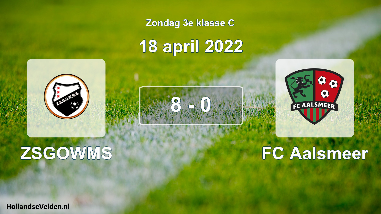 Total number of matches played: ZSGOWMS - FC Aalsmeer 8 - 0 (18 April 2022)