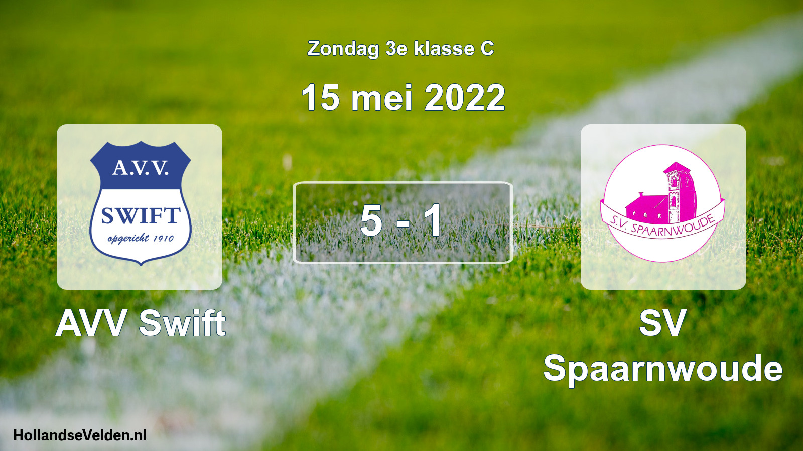 Total number of matches played: AVV Swift - SV Spaarnwoude 5 - 1 (15 May 2022)