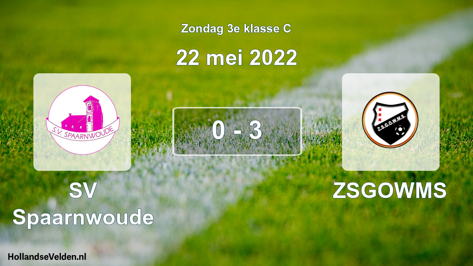 Total number of matches played: SV Spaarnwoude - ZSGOWMS 0 - 3 (22 May 2022)