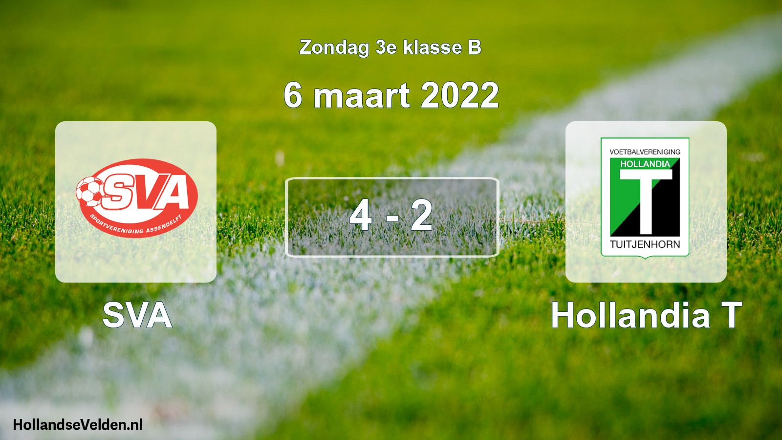 Total number of matches played: SVA - Hollandia T 4 - 2 (6 March 2022)