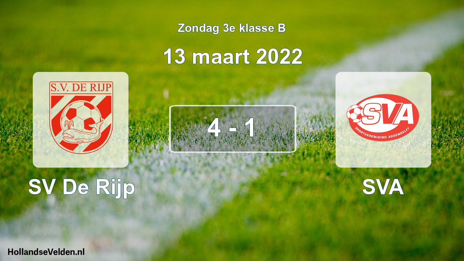 Total number of matches played: SV De Rijp - SVA 4 - 1 (13 March 2022)
