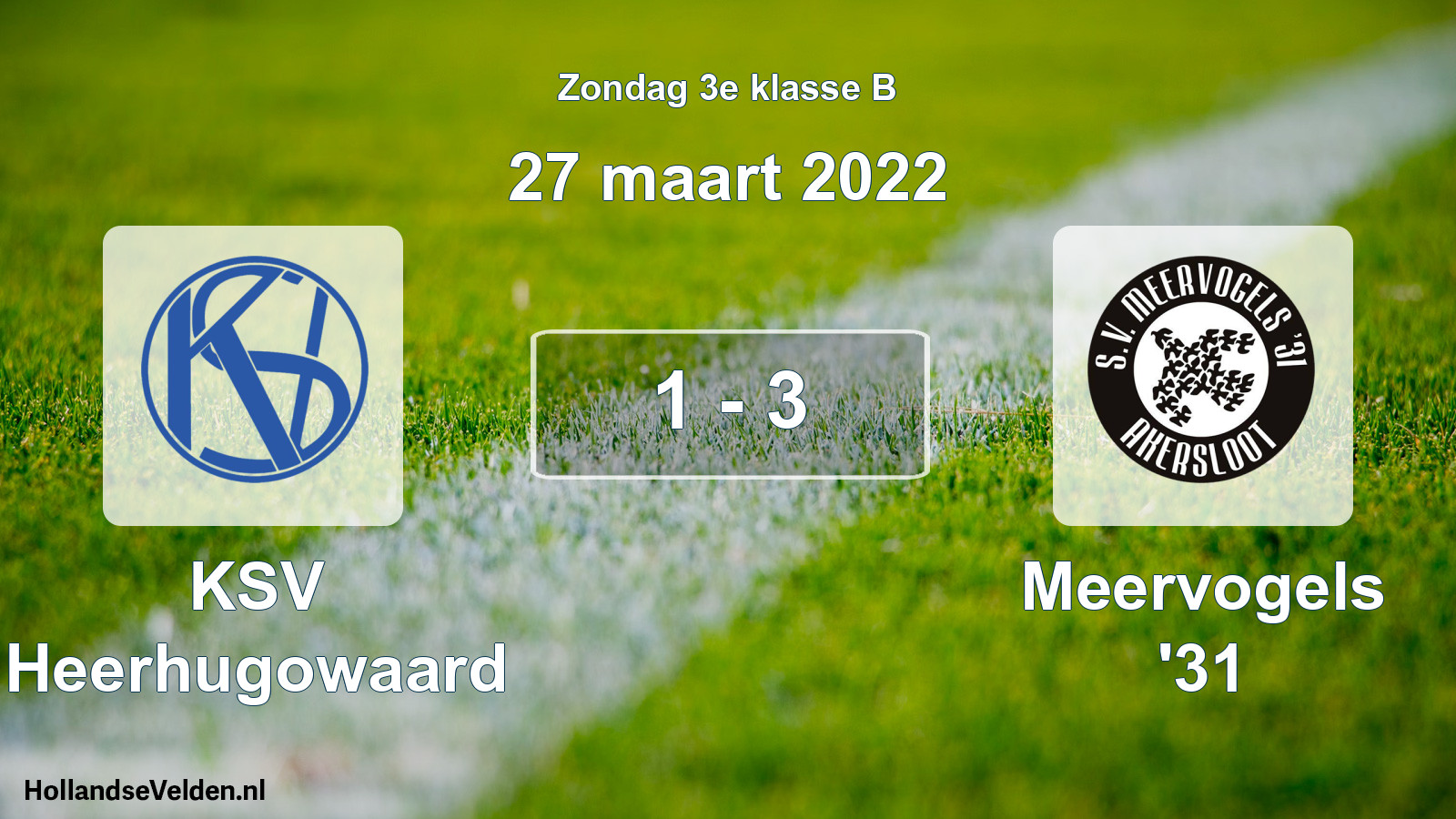 Total number of matches played: KSV Heerhugowaard - Meervogels '31 1 - 3 (27 March 2022)
