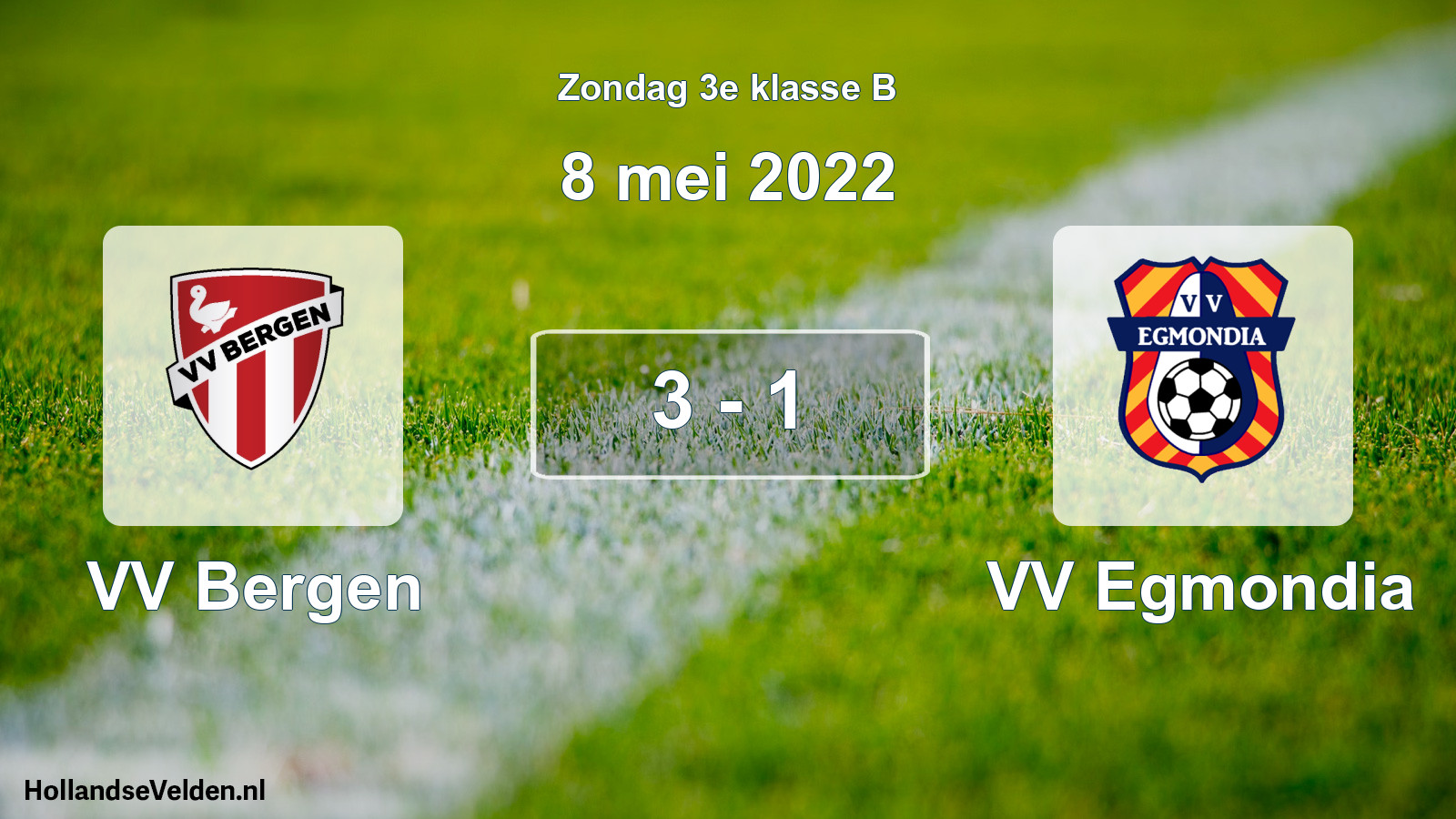 Total number of matches played: VV Bergen - VV Egmondia 3 - 1 (8 May 2022)