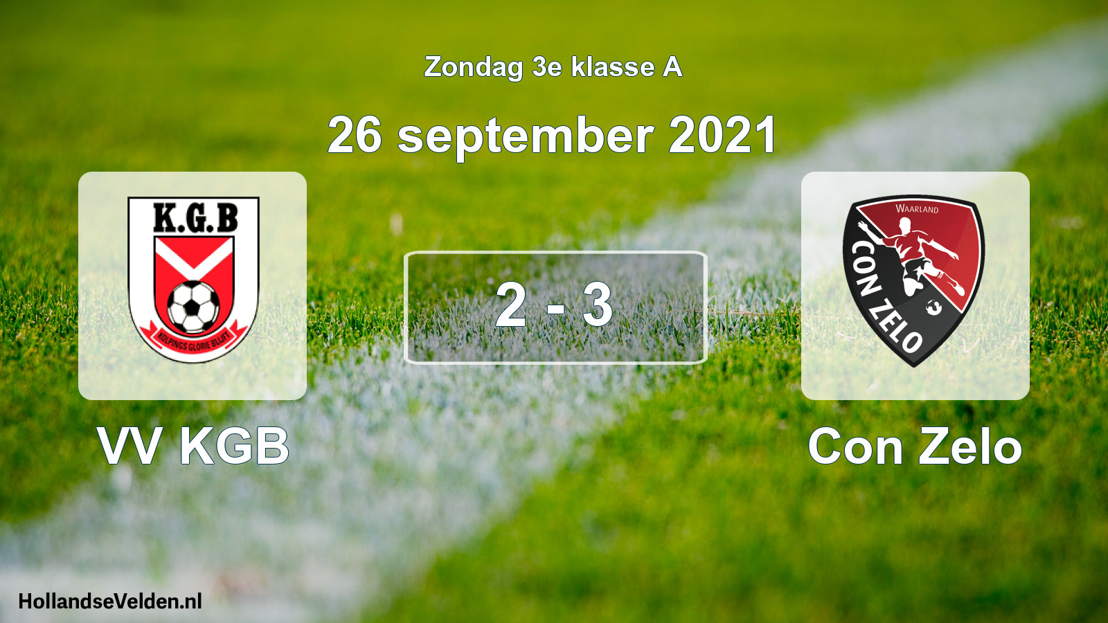 Total number of matches played: VV KGB - Con Zelo 2 - 3 (26 September 2021)