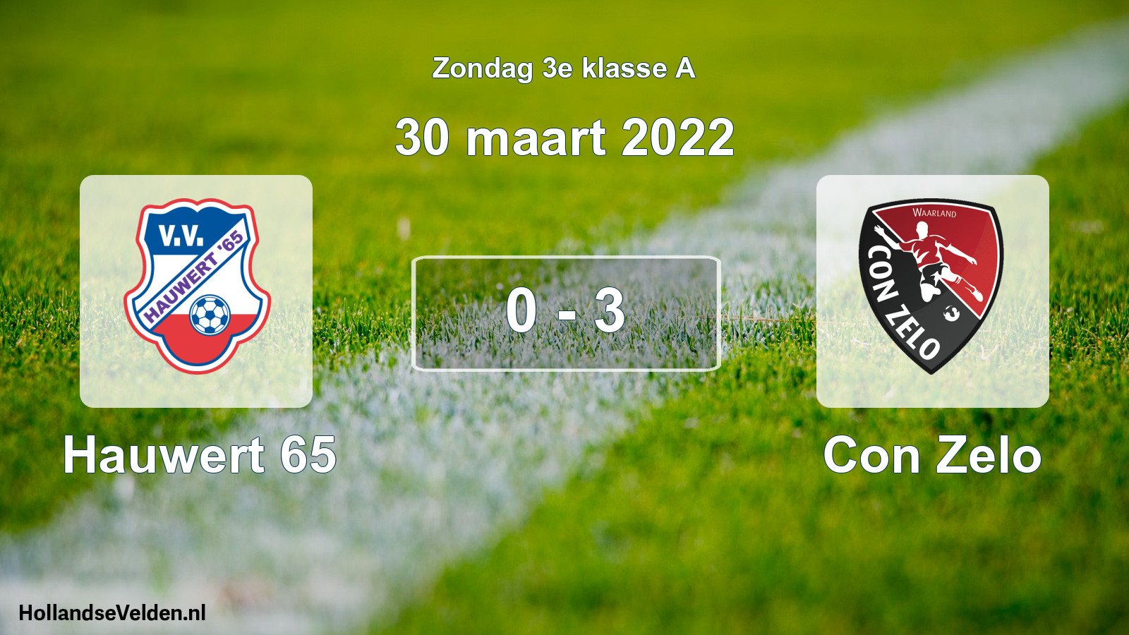Total number of matches played: Hauwert 65 - Con Zelo 0 - 3 (30 March 2022)