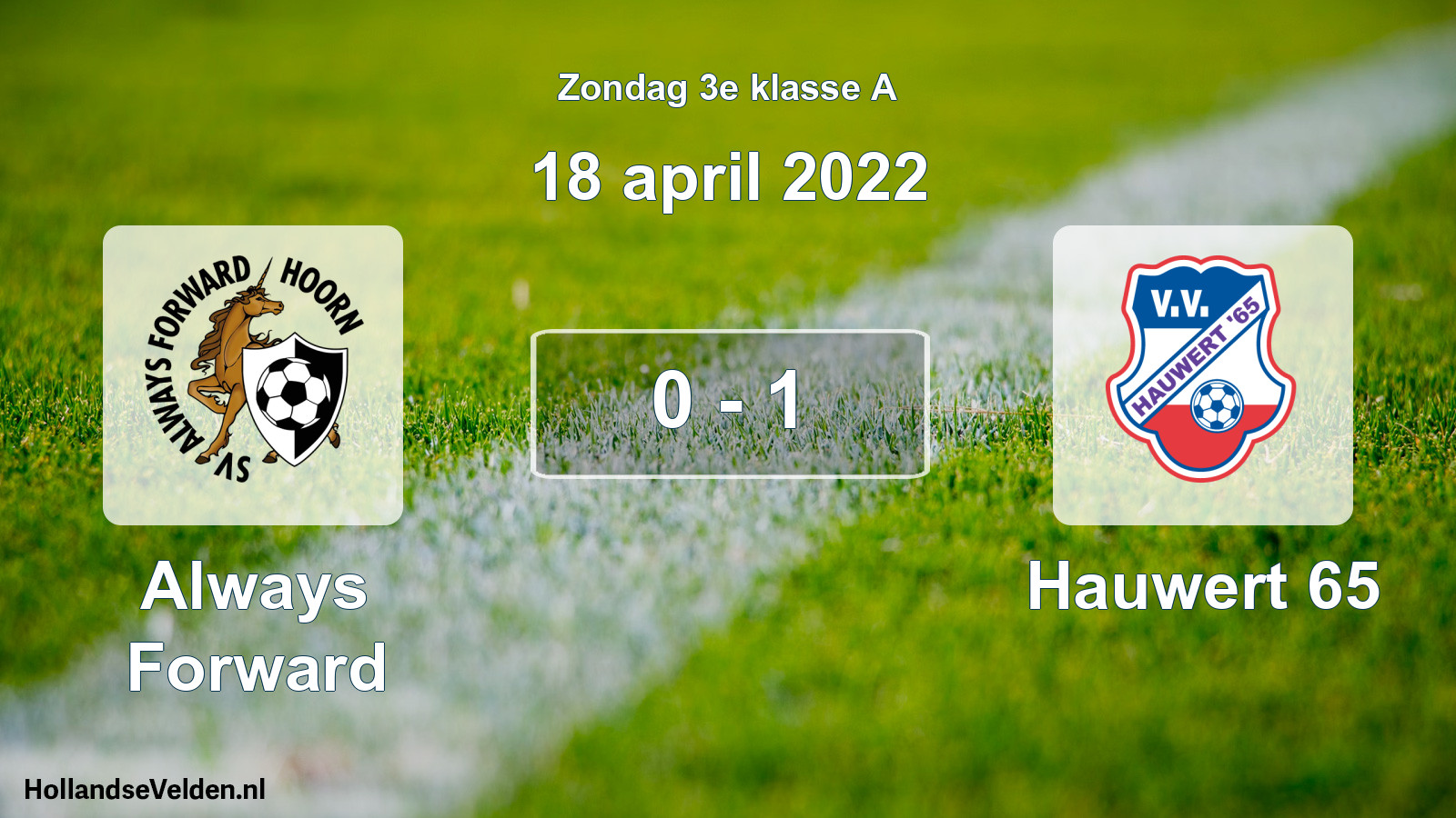 Total number of matches played: Always Forward - Hauwert 65 0 - 1 (18 April 2022)