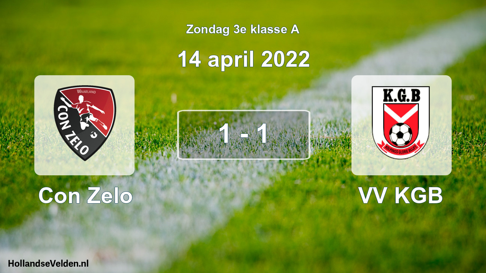Total number of matches played: Con Zelo - VV KGB 1 - 1 (14 April 2022)
