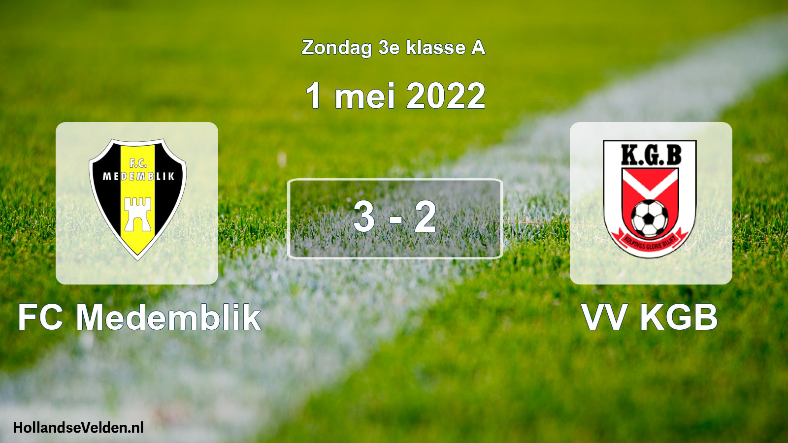 Total number of matches played: FC Medemblik - VV KGB 3 - 2 (1 May 2022)