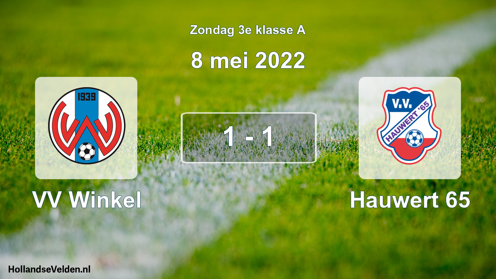 Total number of matches played: VV Winkel - Hauwert 65 1 - 1 (8 May 2022)