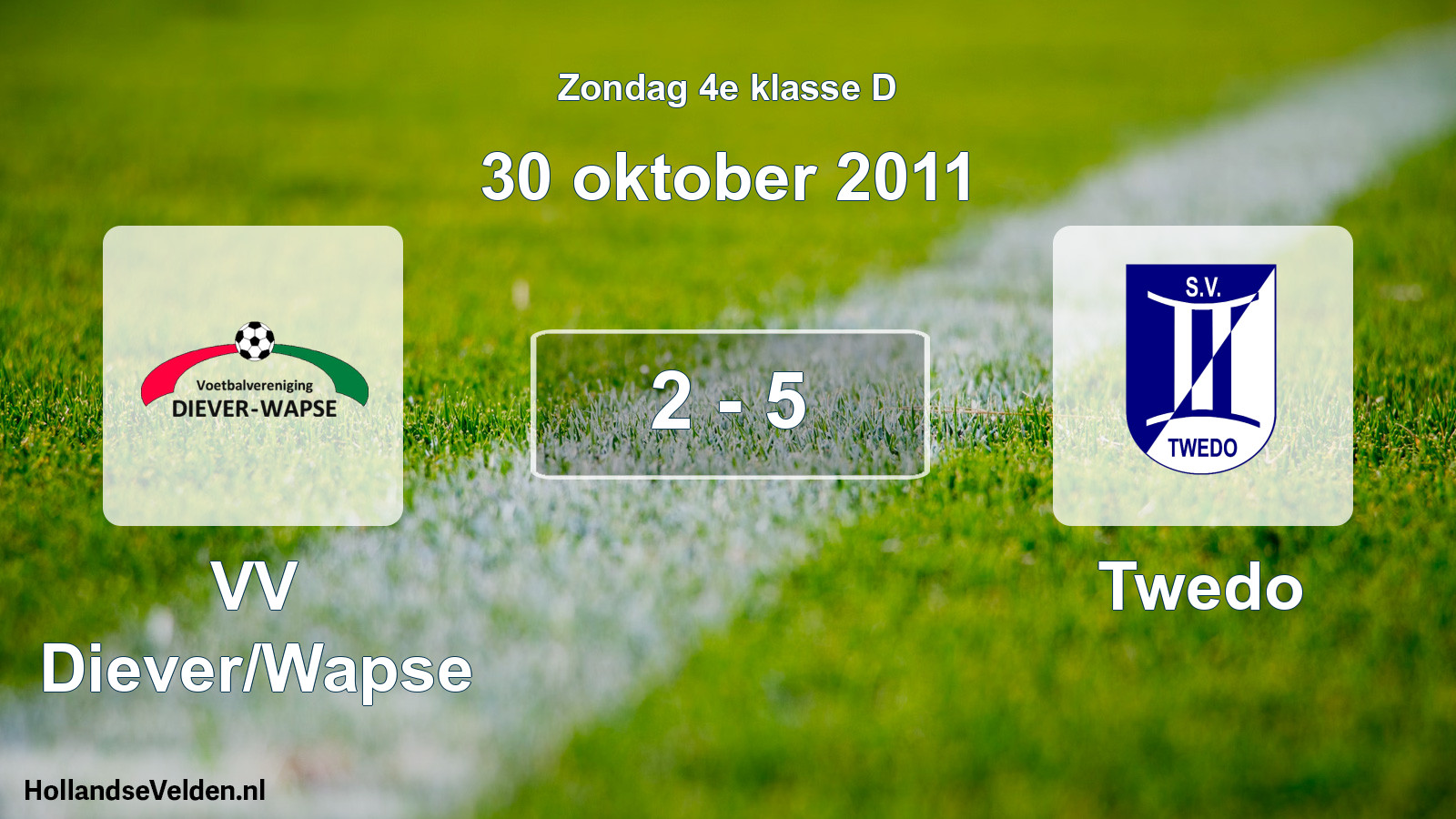 Total number of matches played: VV Diever/Wapse - Twedo 2 - 5 (30 October 2011)