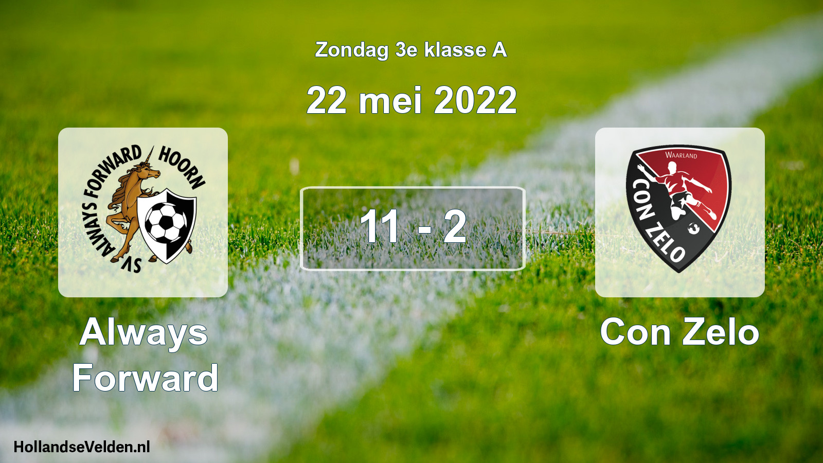 Total number of matches played: Always Forward - Con Zelo 11 - 2 (22 May 2022)