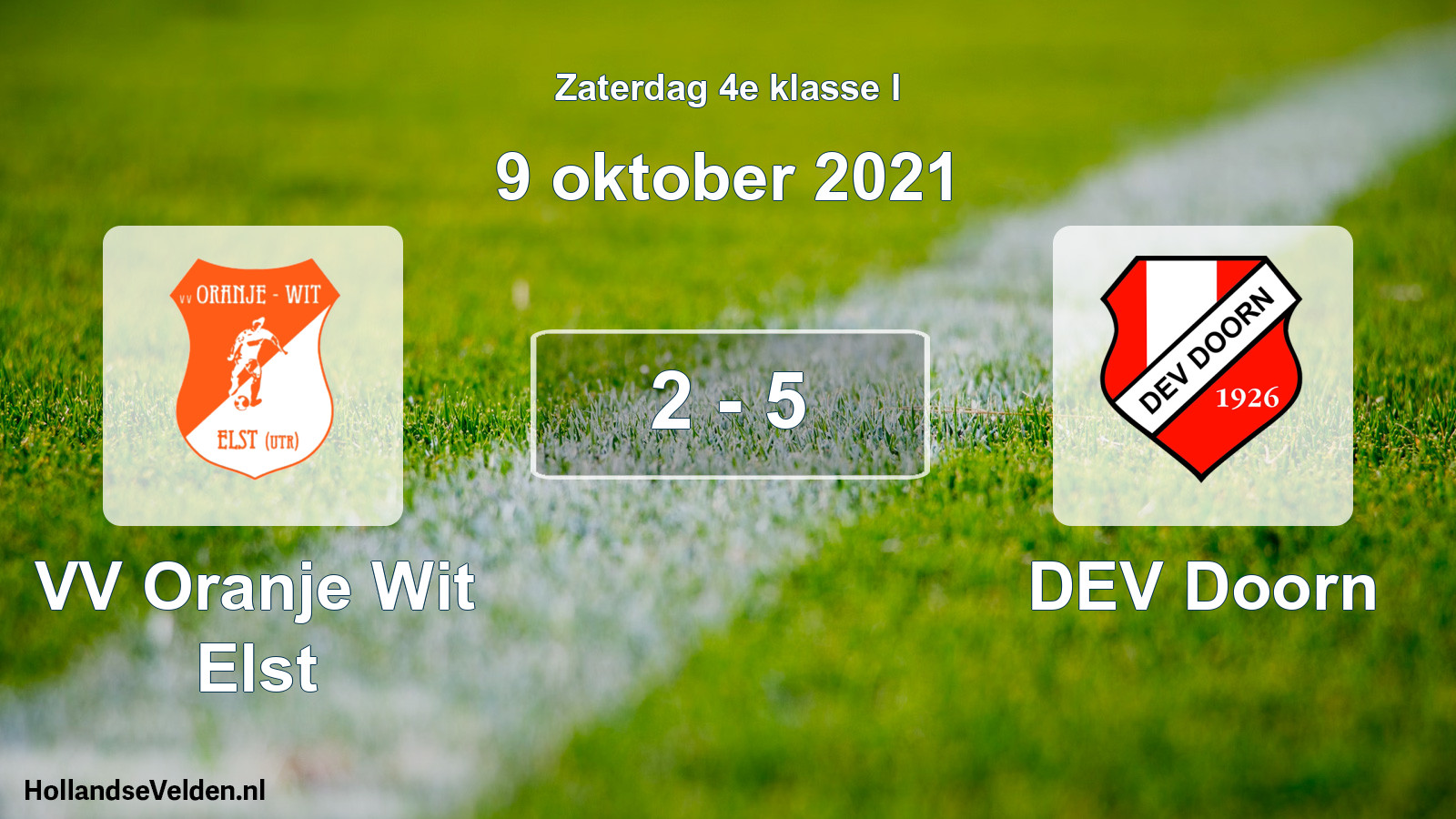 Total number of matches played: VV Oranje Wit Elst - DEV Doorn 2 - 5 (9 October 2021)