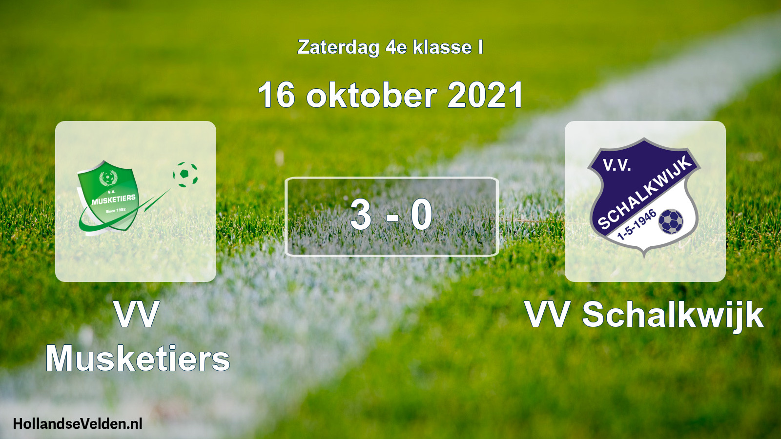 Total number of matches played: VV Musketiers - VV Schalkwijk 3 - 0 (16 October 2021)