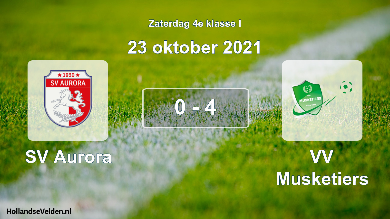 Total number of matches played: SV Aurora - VV Musketiers 0 - 4 (23 October 2021)