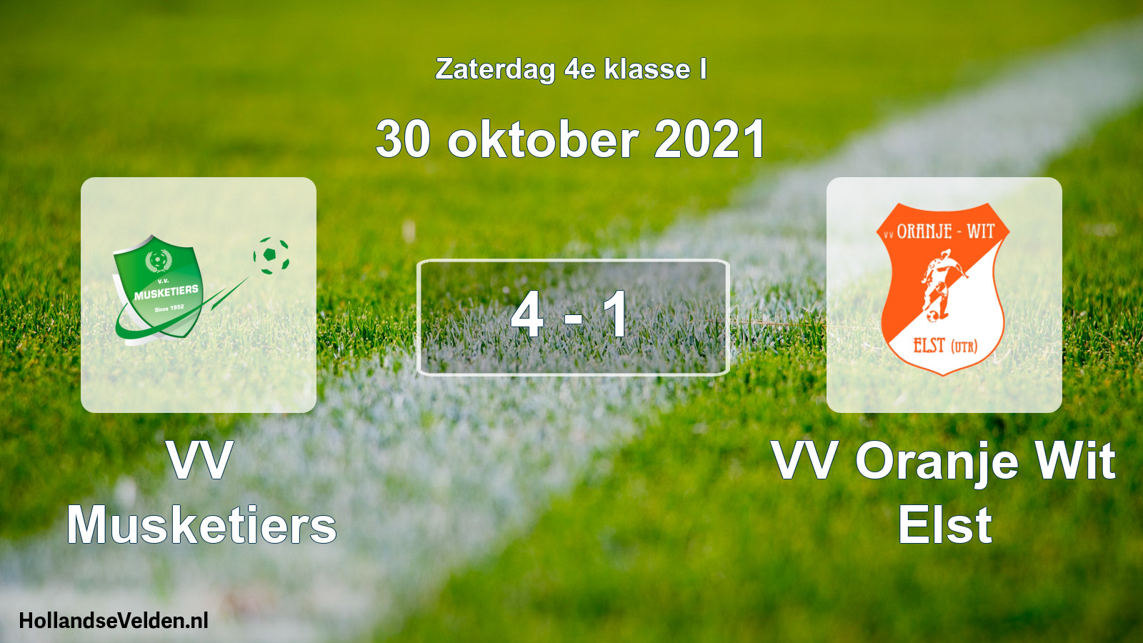 Total number of matches played: VV Musketiers - VV Oranje Wit Elst 4 - 1 (30 October 2021)